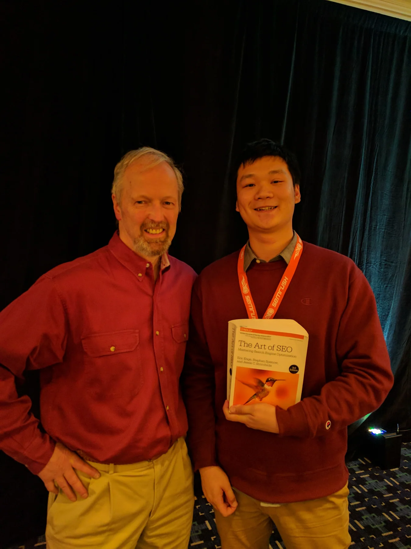 Darren Huang 與 Eric Enge 於 2017 年在波士頓合影