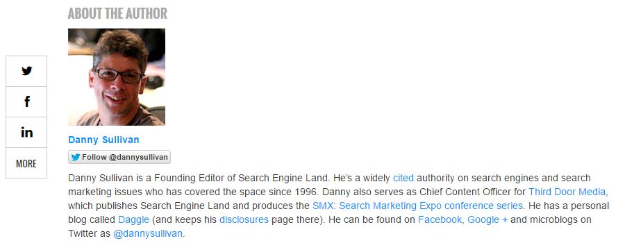 Using different anchor texts in an author bio