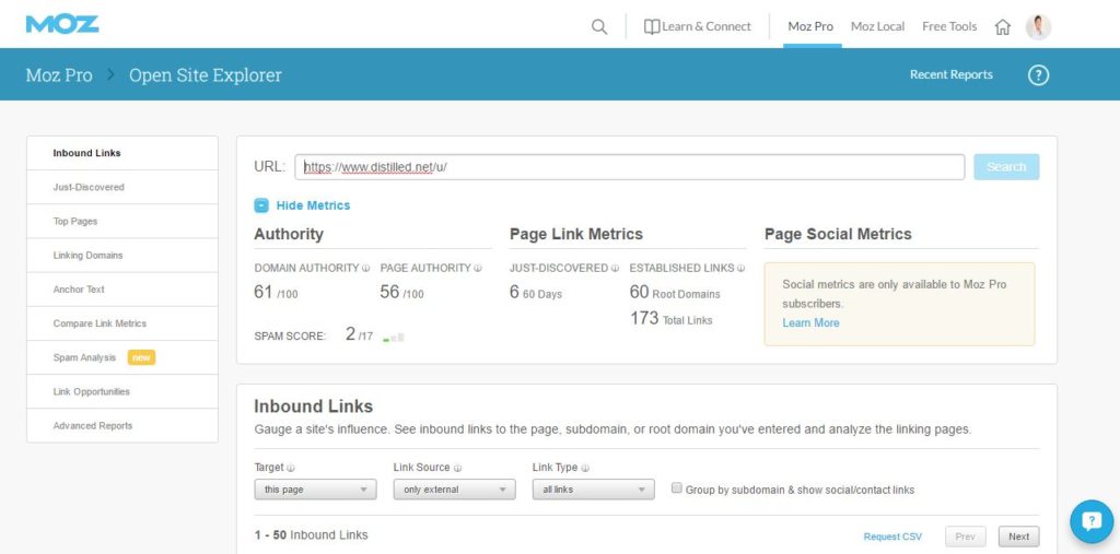moz open site explorer