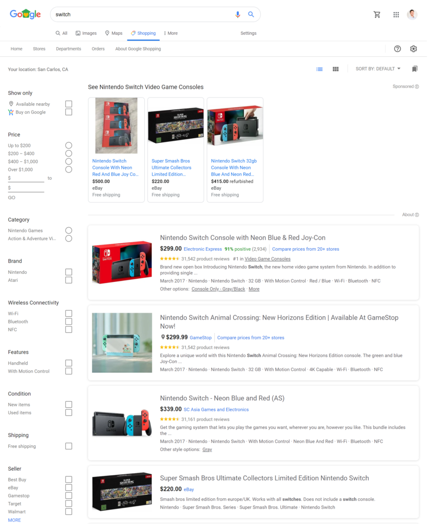 Google shopping platform is free to use