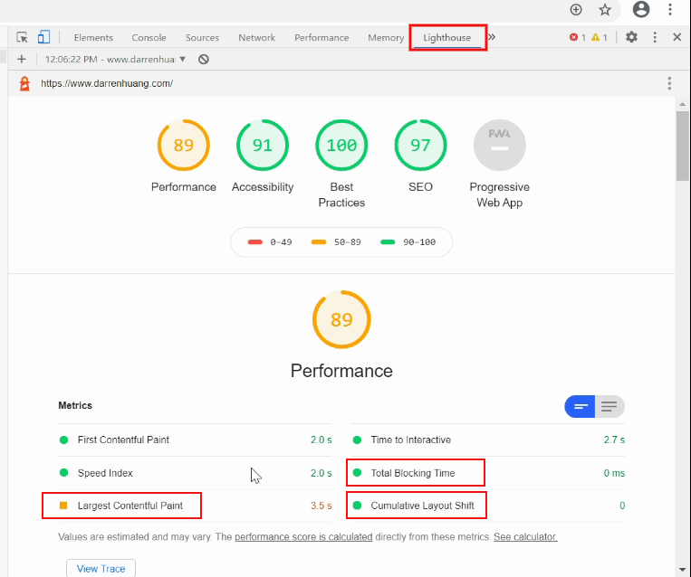 Chrome開發者工具計算Web Vitals