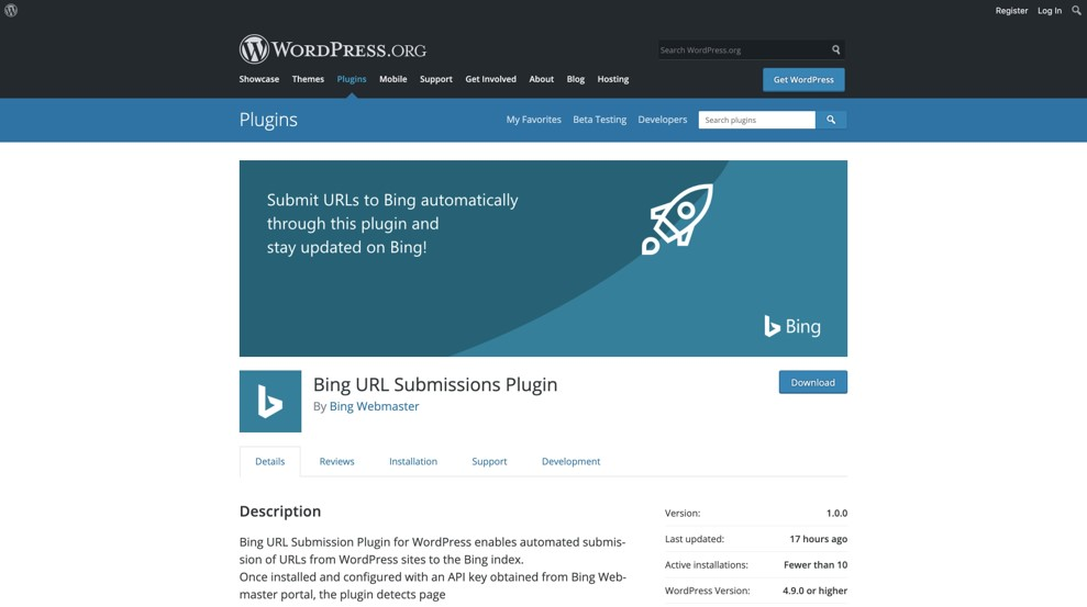 wordpress-bing網址提交外掛