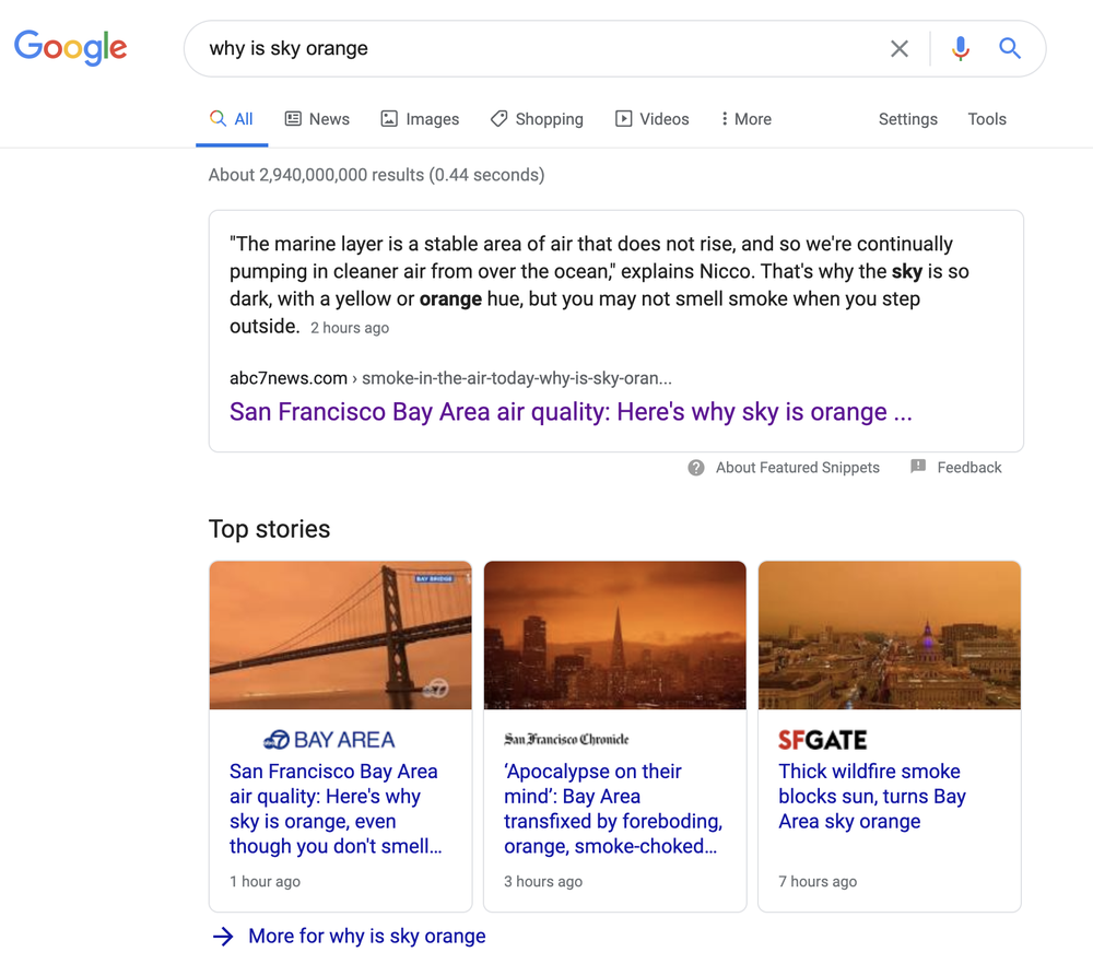 google依據時間地點給出不同結果