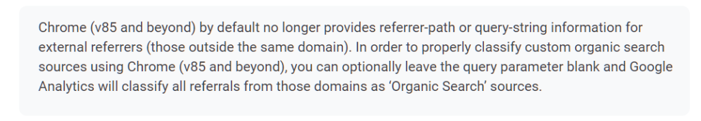 chrome 85影響organic traffic